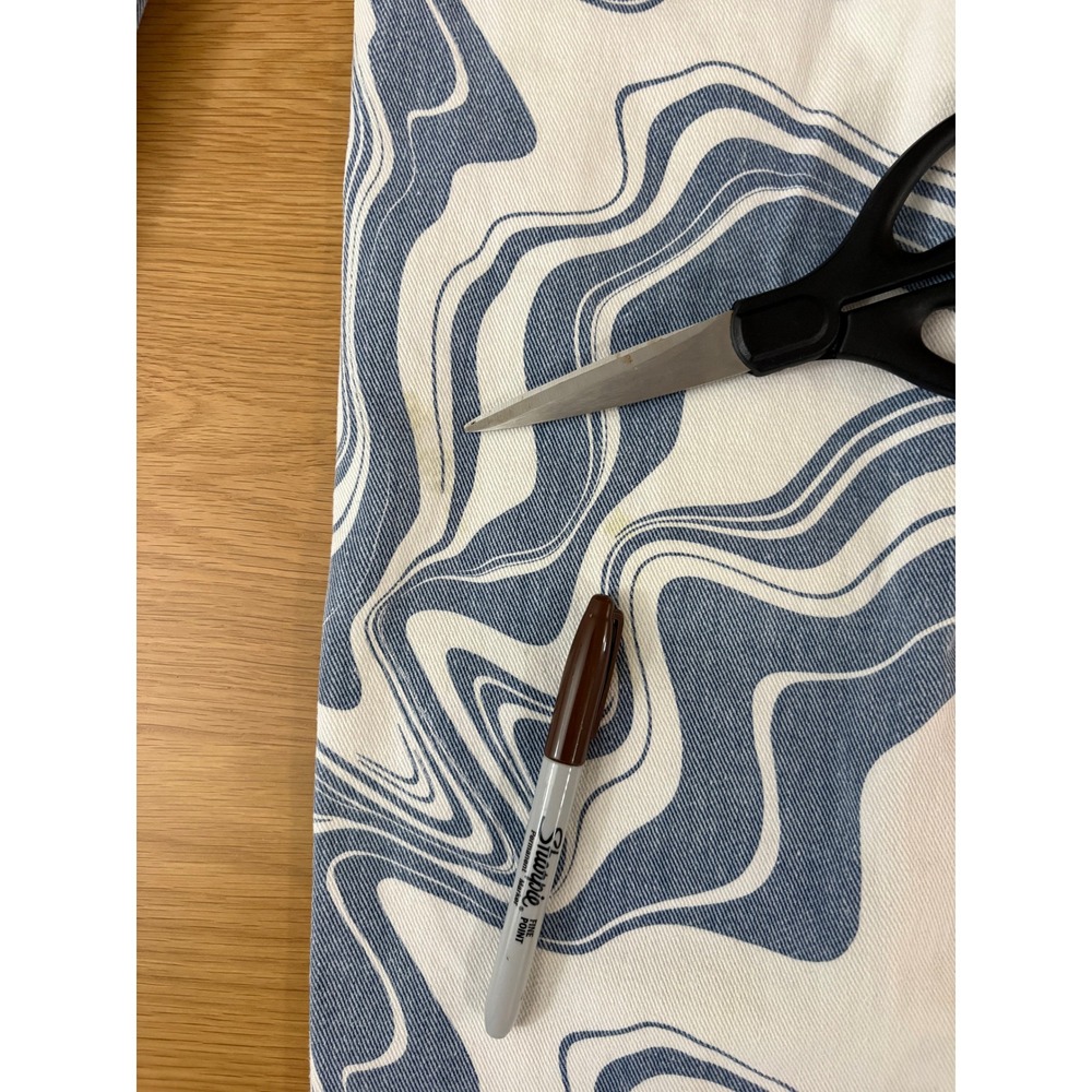 PacSun 90s BF Carpenter Jeans Blue White Marble Swirl Print Pants 25 - Picture 7 of 11